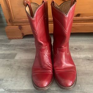 Red Leather Boots